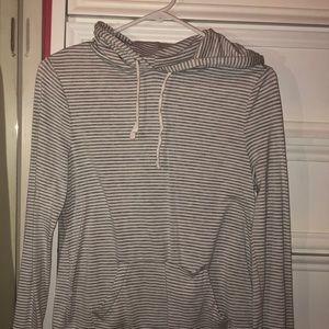 Old Navy gray and white striped hoodie